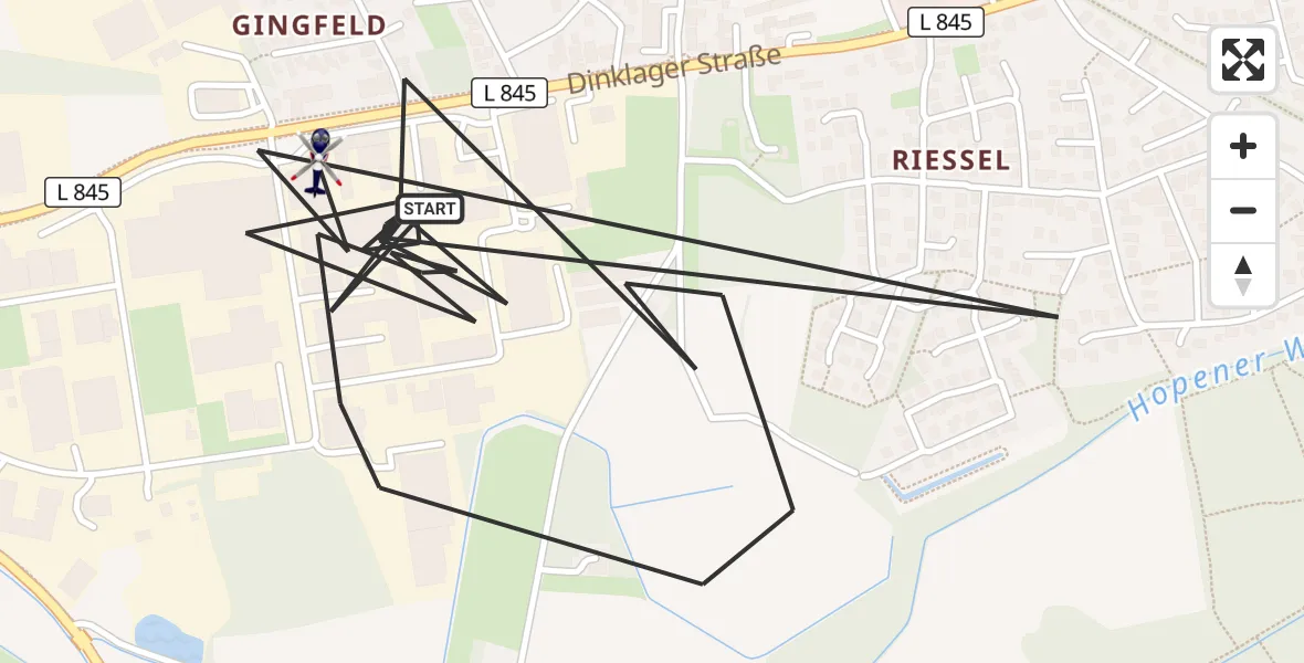 Flugroute Polizeihubschrauber Lohne (Oldenburg) - Lohne (Oldenburg), 28 Juni 2026, 14:27