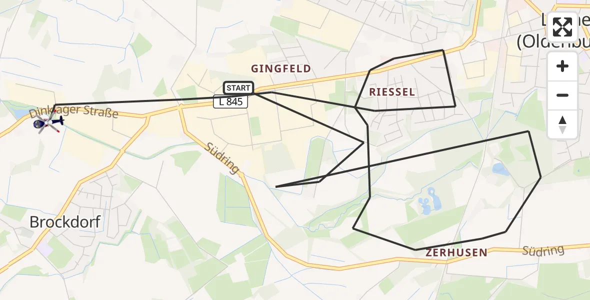 Flugroute Polizeihubschrauber Lohne (Oldenburg) - Lohne (Oldenburg), 28 Juni 2026, 14:36