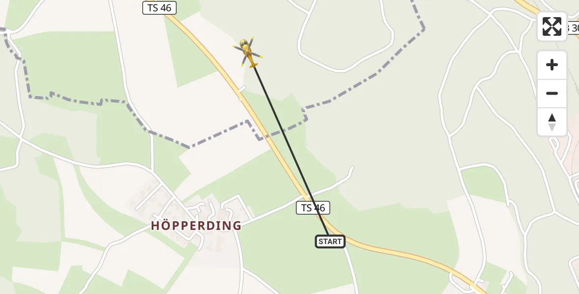 Flugroute Rettungshubschrauber Traunstein - Nußdorf, 28 Juni 2026, 15:32