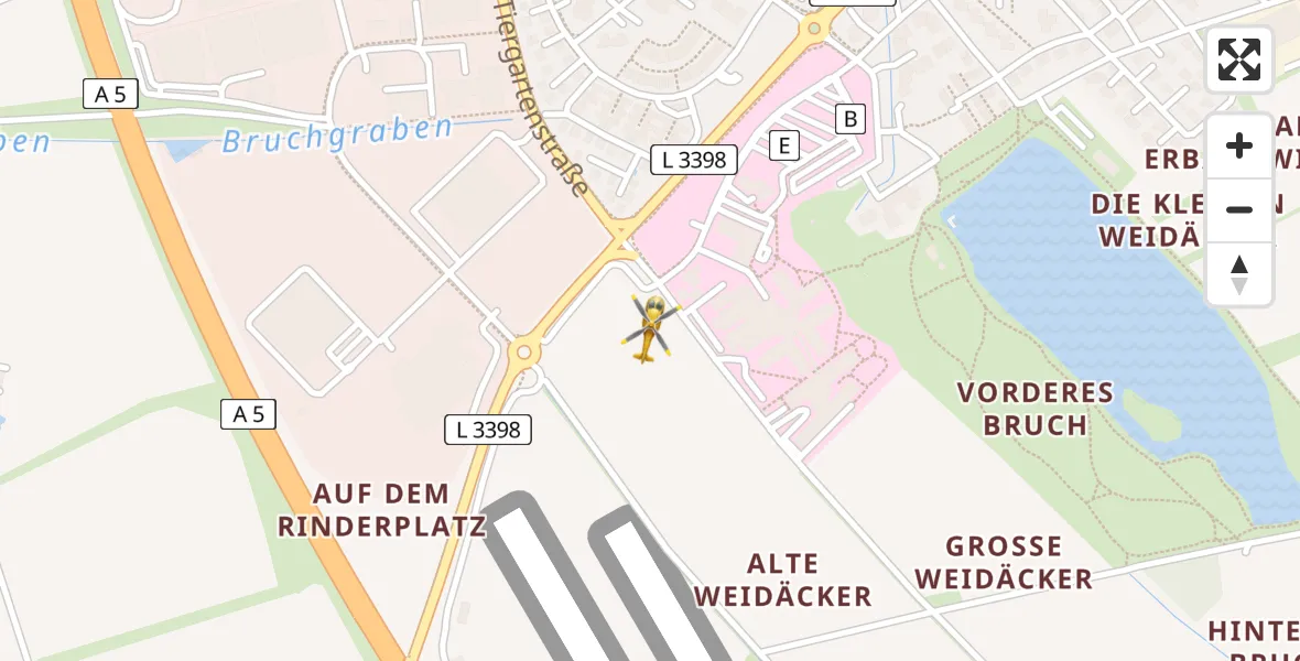 Flugroute Rettungshubschrauber Bergstraße District Hospital - Bergstraße District Hospital, 28 Juni 2026, 16:50