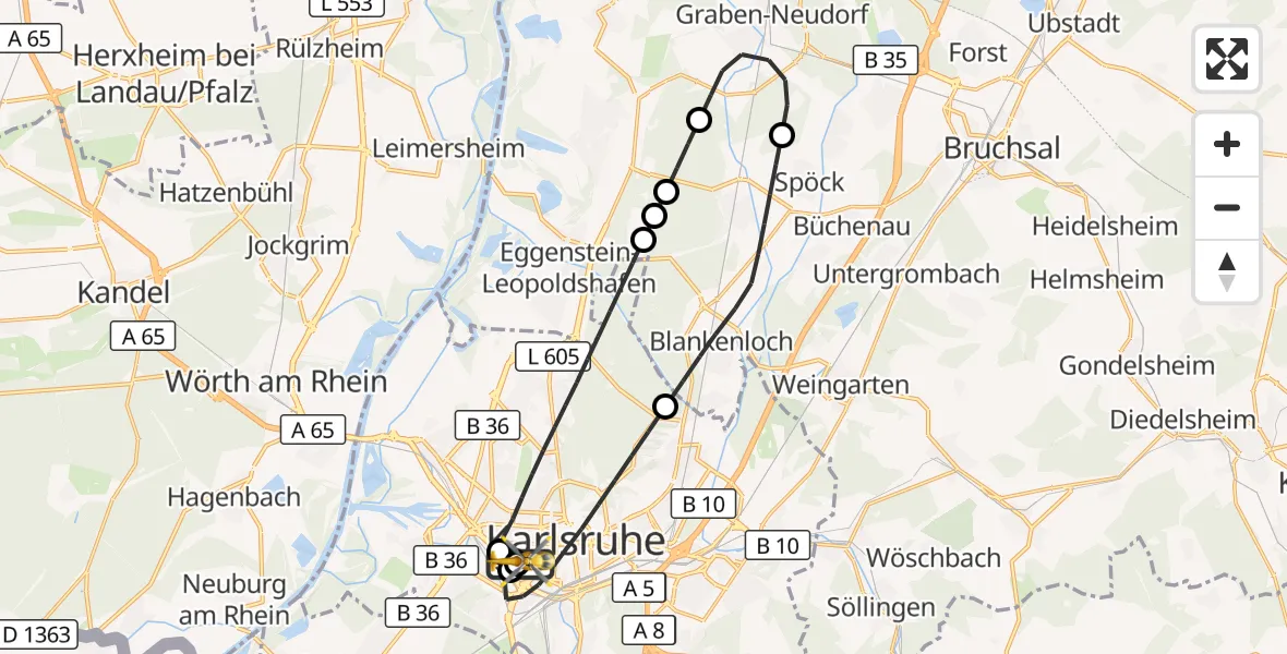 Flugroute Ambulanzhubschrauber Sankt Vincentius Hospital - Sankt Vincentius Hospital, 29 Juni 2026, 06:13