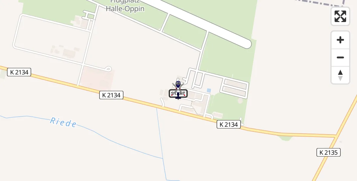 Flugroute Polizeihubschrauber Halle-Oppin Flugplatz - Halle-Oppin Flugplatz, 29 Juni 2026, 06:43