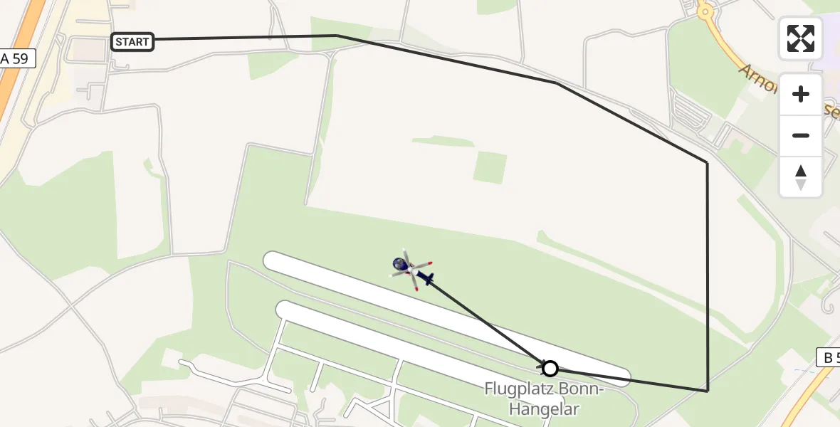 Flugroute Polizeihubschrauber Sankt Augustin - Bonn-Hangelar Flugplatz, 29 Juni 2026, 08:13