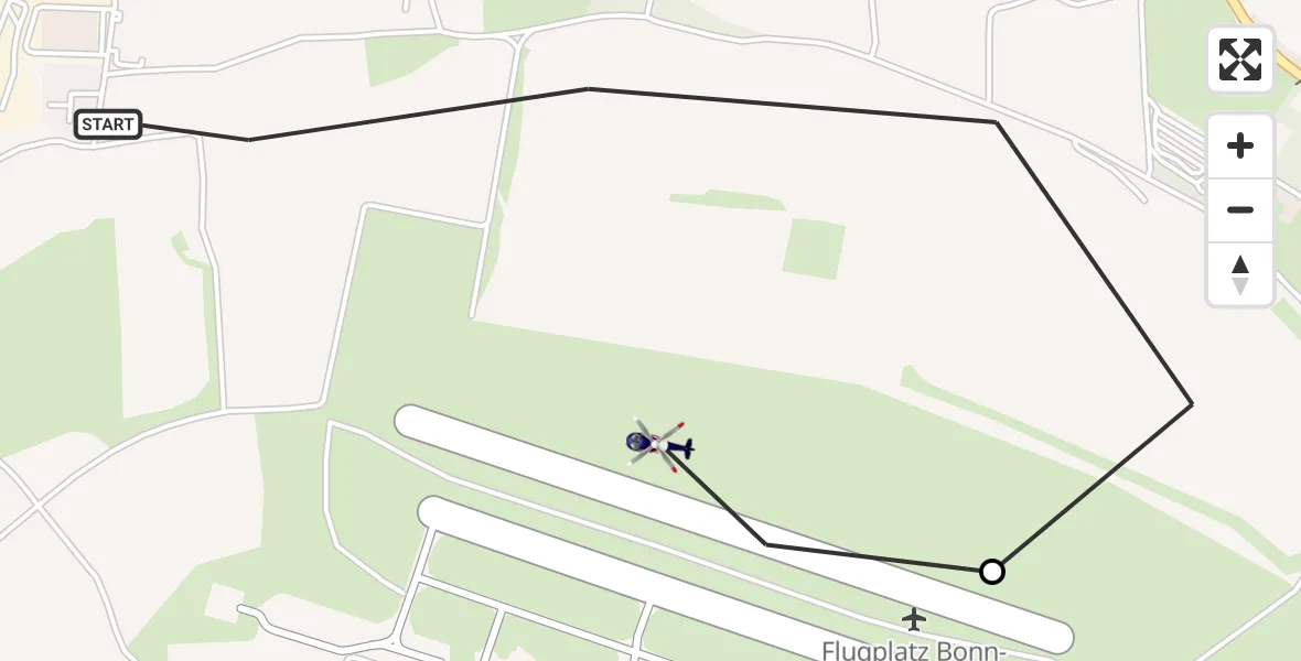Flugroute Polizeihubschrauber Sankt Augustin - Bonn-Hangelar Flugplatz, 29 Juni 2026, 08:21