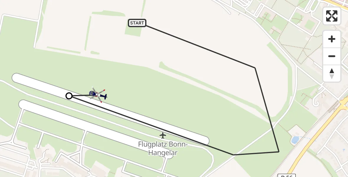 Flugroute Polizeihubschrauber Sankt Augustin - Bonn-Hangelar Flugplatz, 29 Juni 2026, 08:26