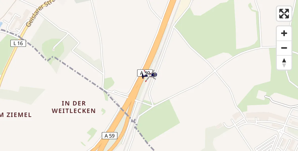 Flugroute Polizeihubschrauber Sankt Augustin - Sankt Augustin, 29 Juni 2026, 09:32