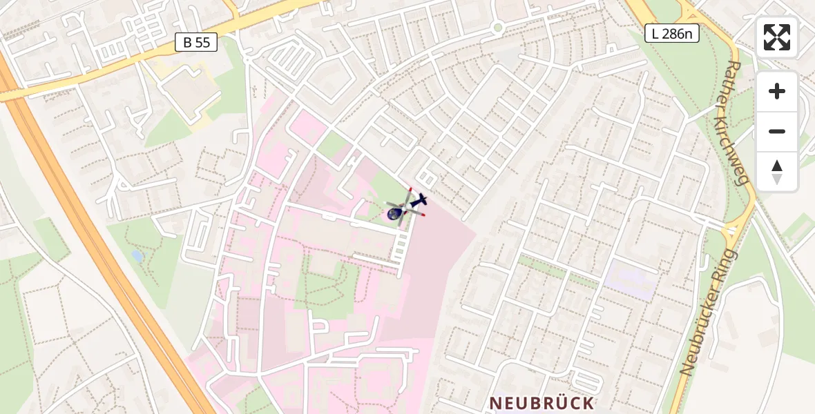 Flugroute Polizeihubschrauber Merheim Hospital - Merheim Hospital, 29 Juni 2026, 11:29