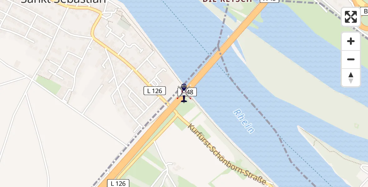 Flugroute Polizeihubschrauber Koblenz - Koblenz, 29 Juni 2026, 11:59