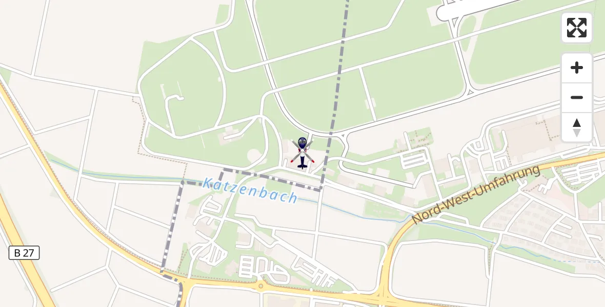 Flugroute Polizeihubschrauber Flughafen Stuttgart - Flughafen Stuttgart, 29 Juni 2026, 12:02