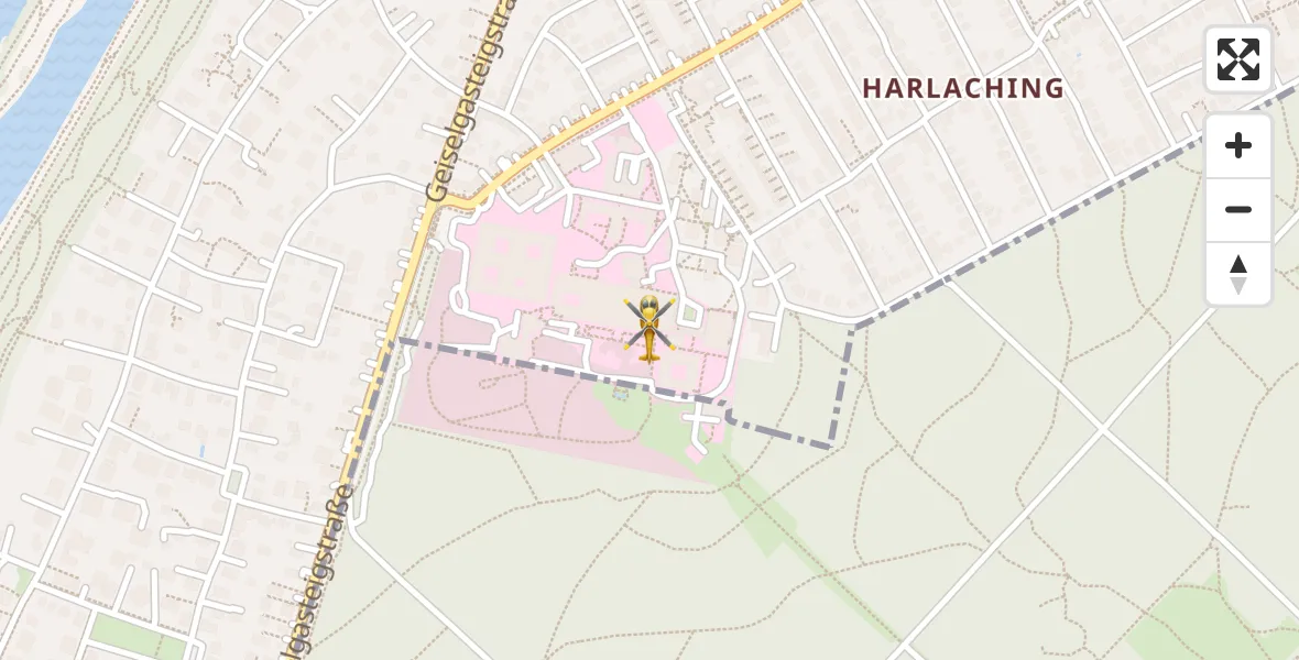 Flugroute Rettungshubschrauber ADAC Air Rescue Center Hubschrauberlandeplatz (Christoph 1) - ADAC Air Rescue Center Hubschrauberlandeplatz (Christoph 1), 29 Juni 2026, 12:07
