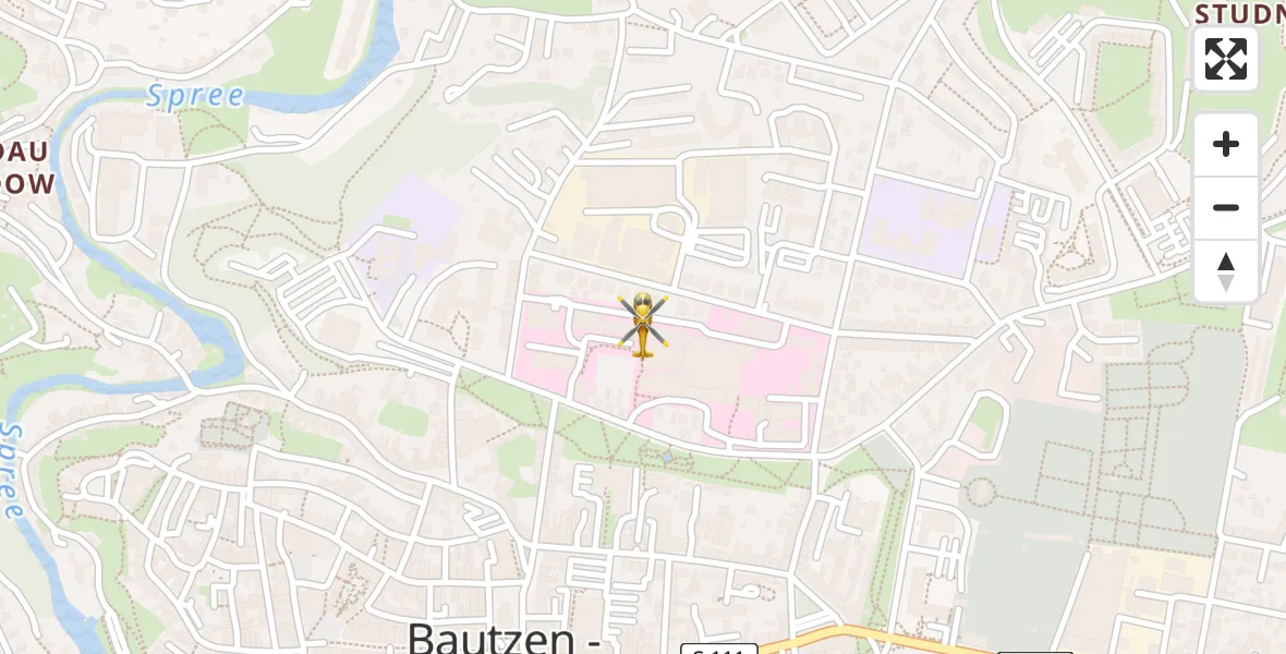 Flugroute Rettungshubschrauber Bautzen - Bautzen, 29 Juni 2026, 14:23