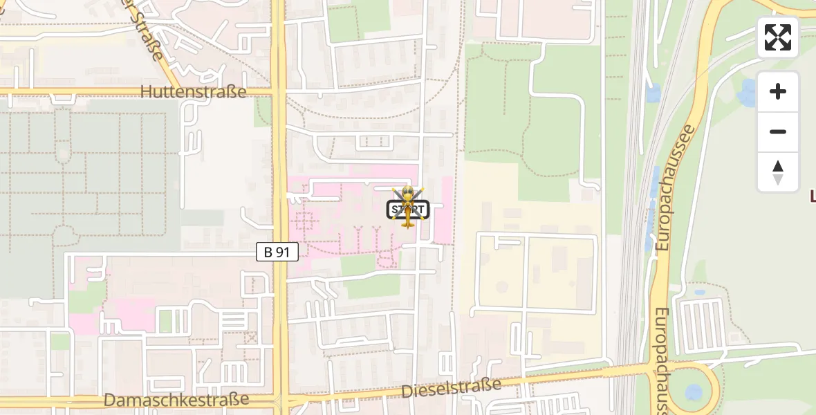 Flugroute Rettungshubschrauber BG Hospital Bergmannstrost Halle - BG Hospital Bergmannstrost Halle, 29 Juni 2026, 14:36