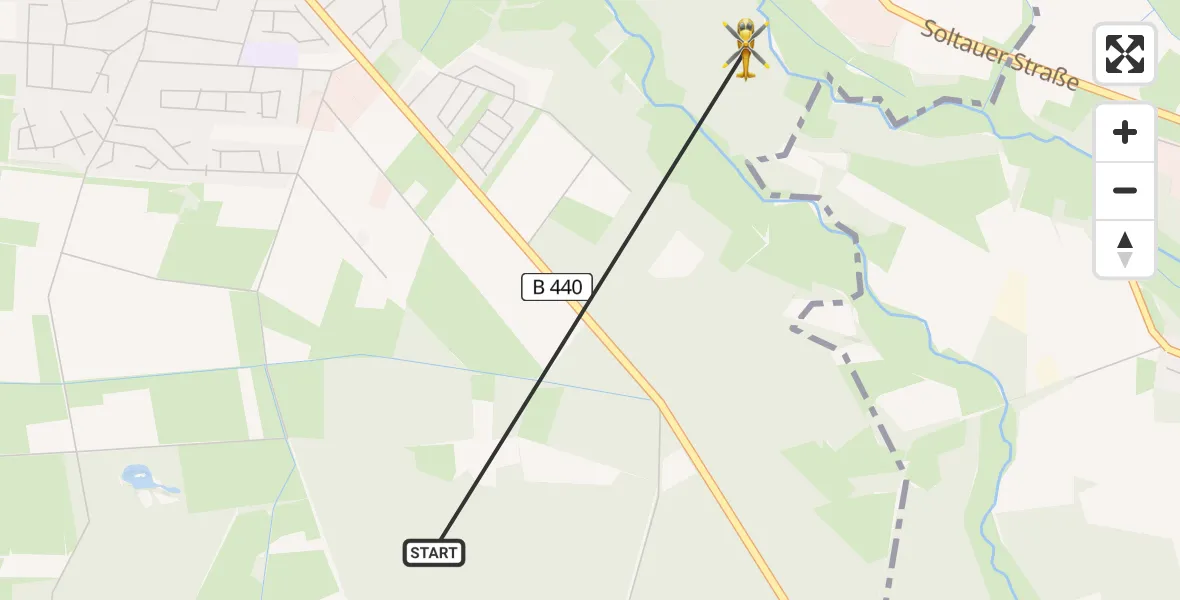 Flugroute Rettungshubschrauber Rotenburg (Wümme) - Rotenburg (Wümme), 29 Juni 2026, 15:09