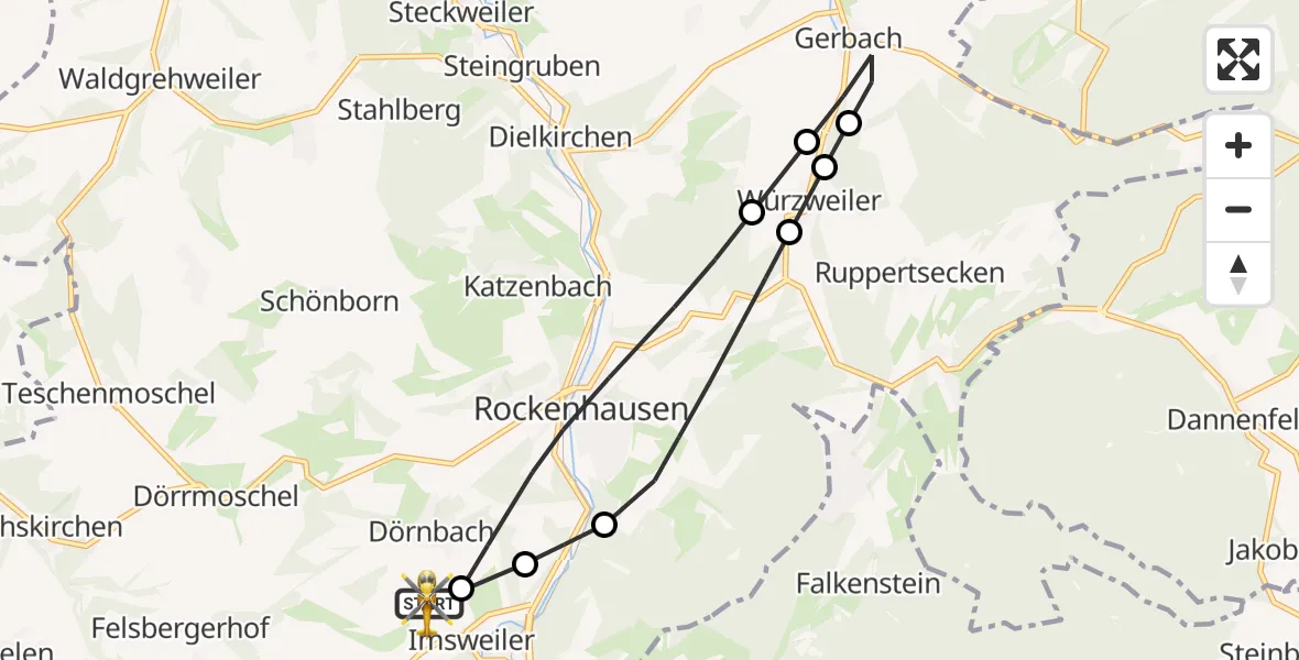 Flugroute Rettungshubschrauber Imsweiler UL - Imsweiler UL, 29 Juni 2026, 18:36