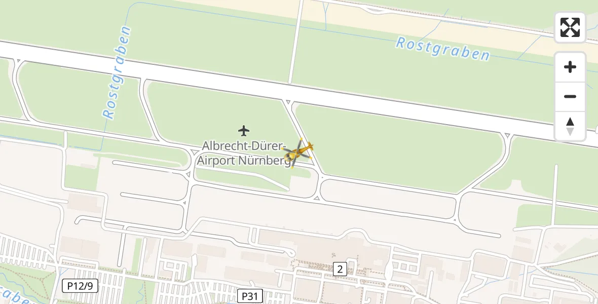 Flugroute Rettungshubschrauber Flughafen Nuremberg - Flughafen Nuremberg, 29 Juni 2026, 19:42