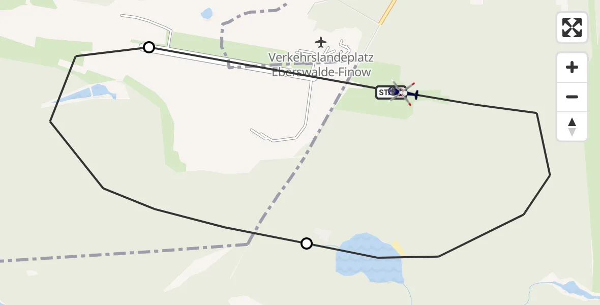 Flugroute Polizeihubschrauber Eberswalde - Eberswalde, 30 Juni 2026, 05:44