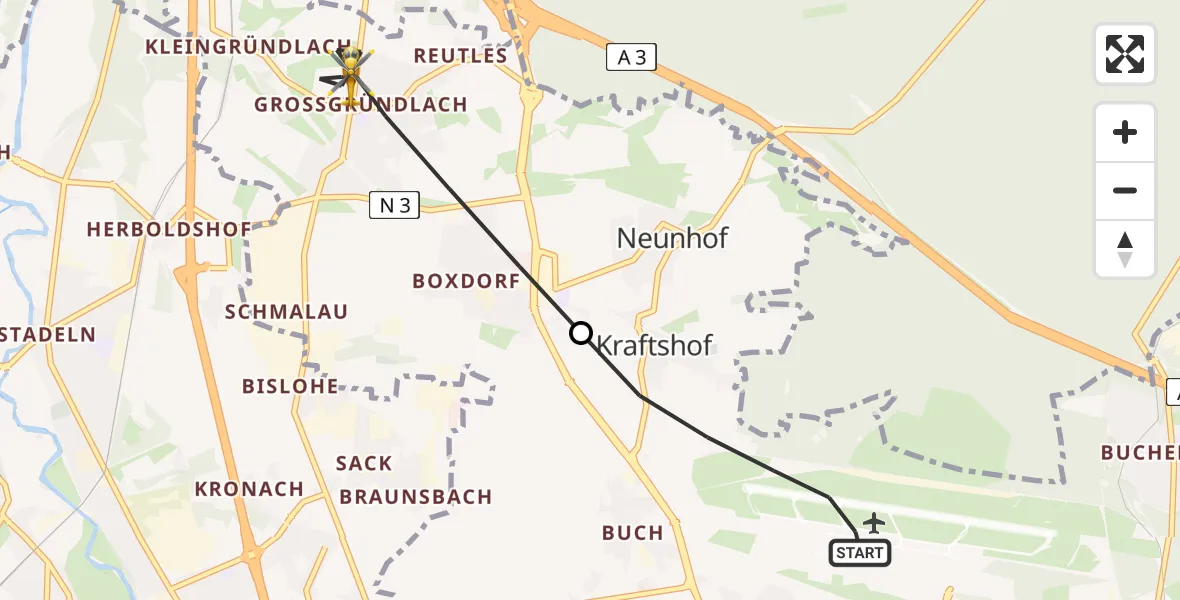 Flugroute Rettungshubschrauber Flughafen Nuremberg - Nürnberg, 30 Juni 2026, 05:55