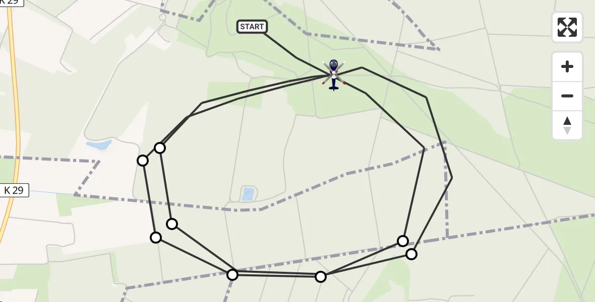 Flugroute Polizeihubschrauber Wittingen - Wittingen, 30 Juni 2026, 08:25