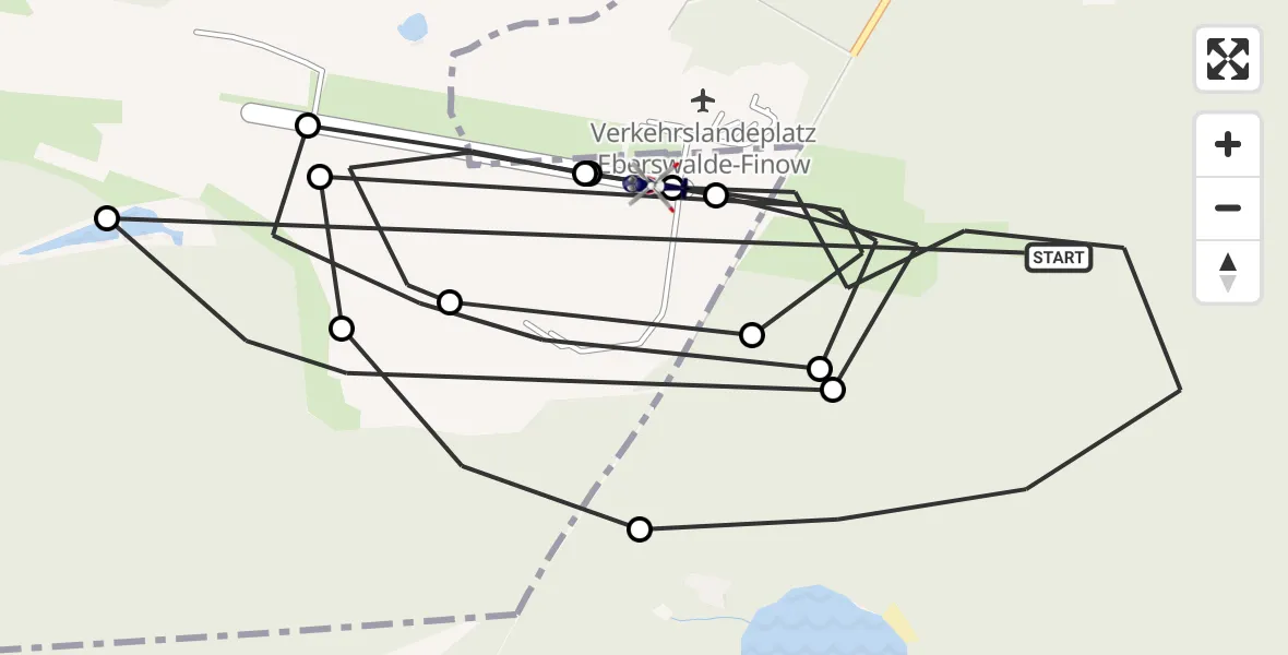 Flugroute Polizeihubschrauber Eberswalde - Schorfheide, 30 Juni 2026, 08:58