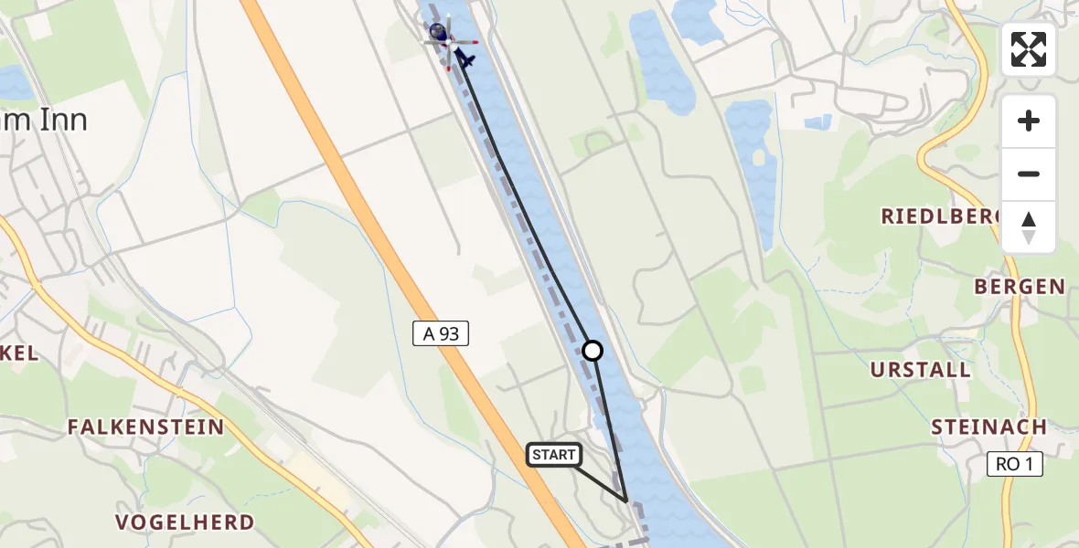 Flugroute Polizeihubschrauber Flintsbach a.Inn - Nußdorf a.Inn, 30 Juni 2026, 09:32