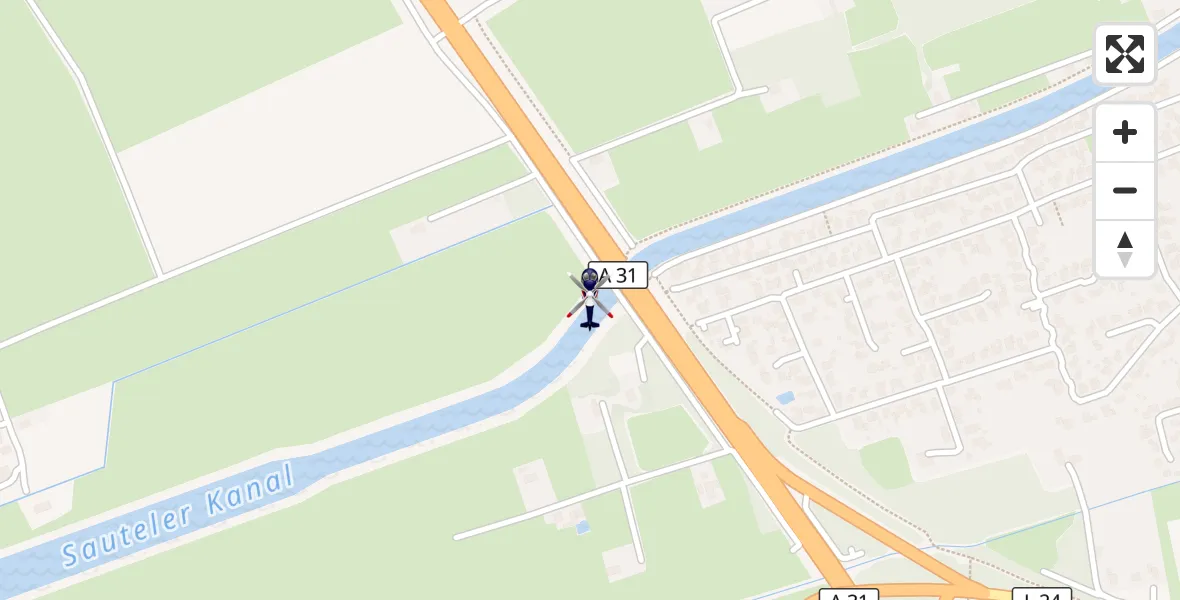 Flugroute Polizeihubschrauber Moormerland - Moormerland, 30 Juni 2026, 11:45