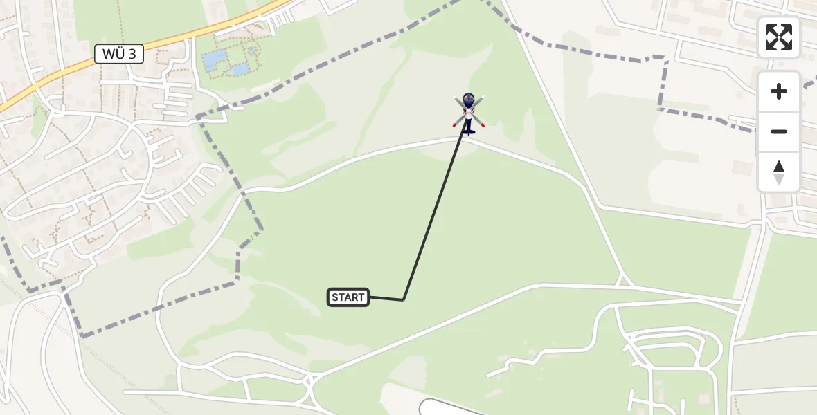 Flugroute Polizeihubschrauber Würzburg - Würzburg, 30 Juni 2026, 11:58