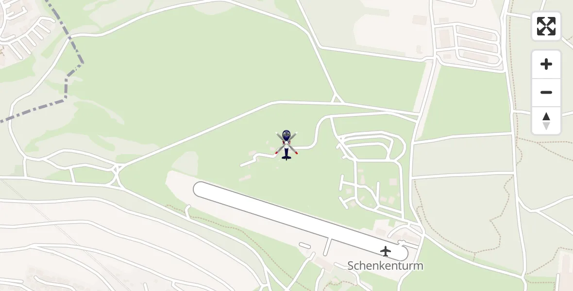 Flugroute Polizeihubschrauber Würzburg-Schenkenturm Flugplatz - Würzburg-Schenkenturm Flugplatz, 30 Juni 2026, 12:29