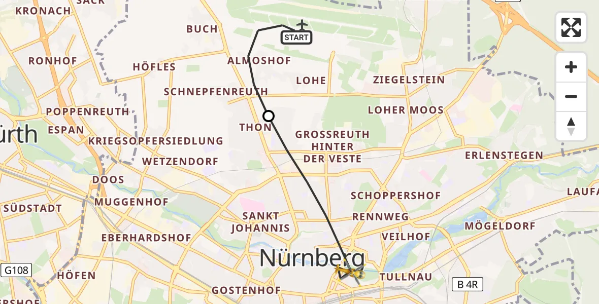 Flugroute Rettungshubschrauber Flughafen Nuremberg - Nürnberg, 30 Juni 2026, 13:09
