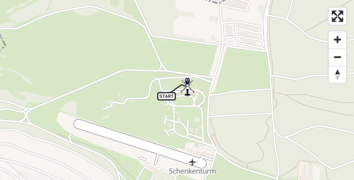 Flugroute Polizeihubschrauber Würzburg-Schenkenturm Flugplatz - Würzburg-Schenkenturm Flugplatz, 30 Juni 2026, 13:51