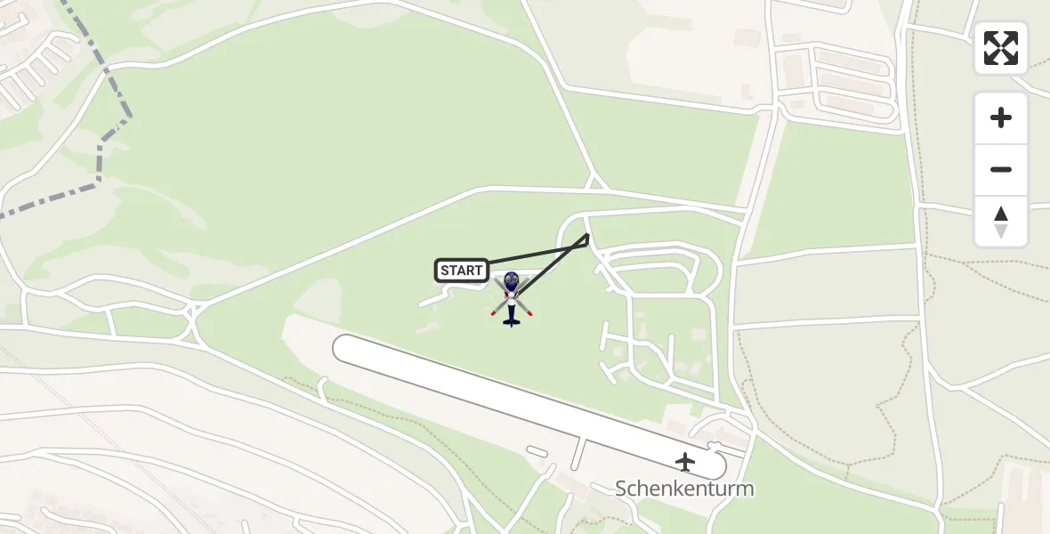 Flugroute Polizeihubschrauber Würzburg-Schenkenturm Flugplatz - Würzburg-Schenkenturm Flugplatz, 30 Juni 2026, 14:57