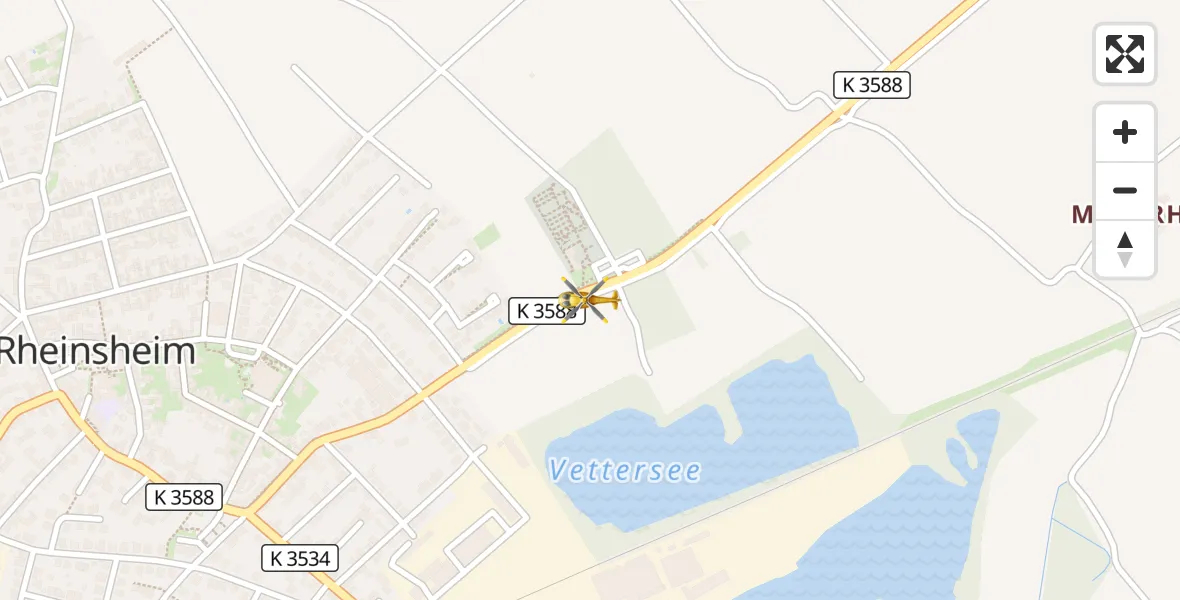 Flugroute Ambulanzhubschrauber Philippsburg - Philippsburg, 30 Juni 2026, 18:00
