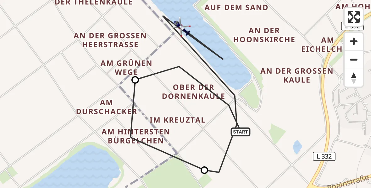 Flugroute Polizeihubschrauber Troisdorf - Troisdorf, 01 Juli 2026, 08:15