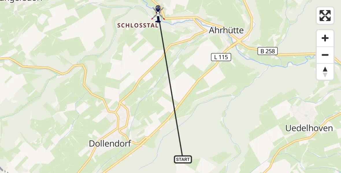 Flugroute Polizeihubschrauber Blankenheim - Blankenheim, 01 Juli 2026, 08:16