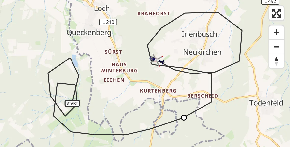 Flugroute Polizeihubschrauber Euskirchen - Rheinbach, 01 Juli 2026, 08:44