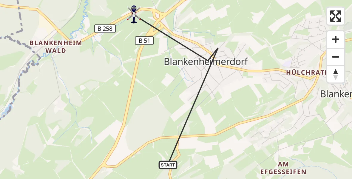 Flugroute Polizeihubschrauber Blankenheim - Blankenheim, 01 Juli 2026, 09:10