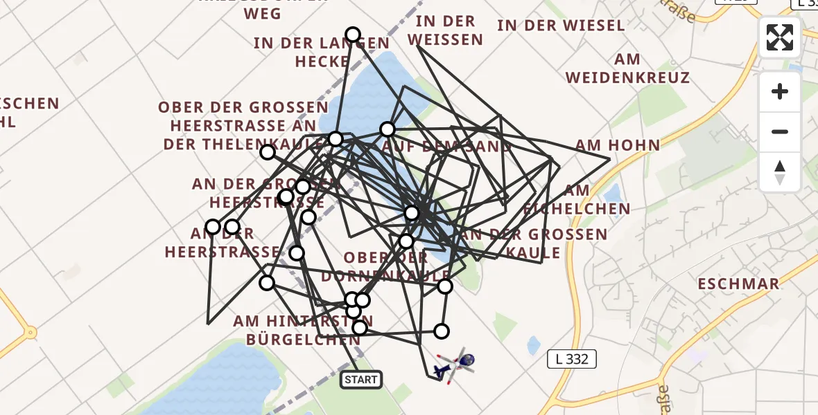 Flugroute Polizeihubschrauber Troisdorf - Troisdorf, 01 Juli 2026, 10:09