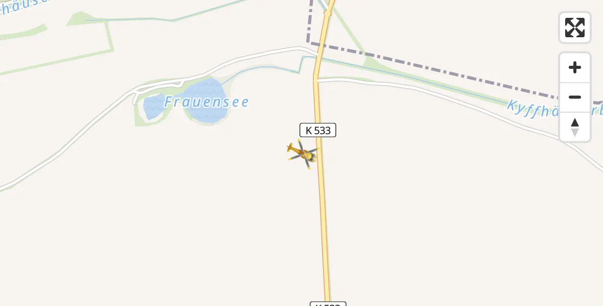 Flugroute Rettungshubschrauber Bad Frankenhausen/Kyffhäuser - Bad Frankenhausen/Kyffhäuser, 01 Juli 2026, 10:16