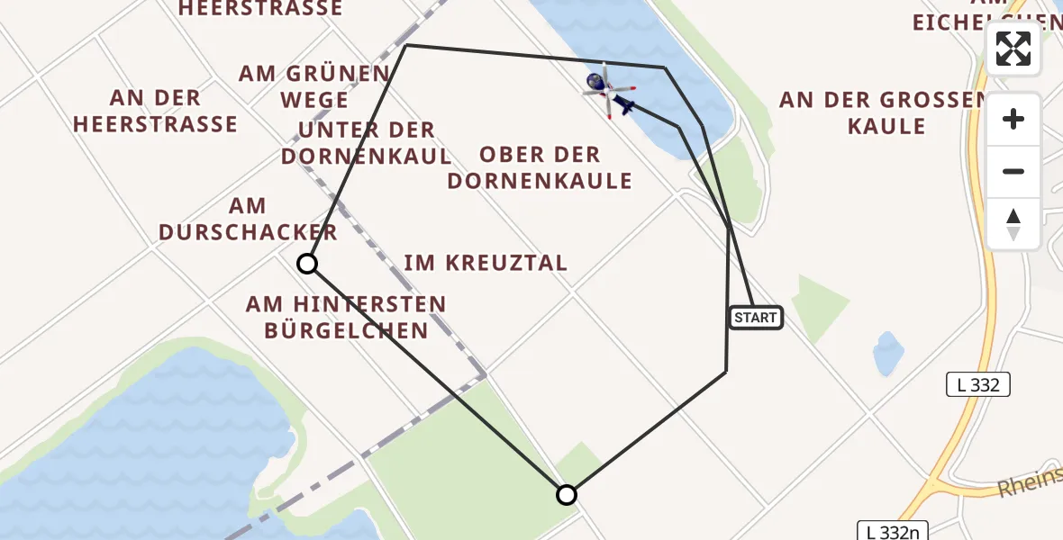 Flugroute Polizeihubschrauber Troisdorf - Troisdorf, 01 Juli 2026, 11:15