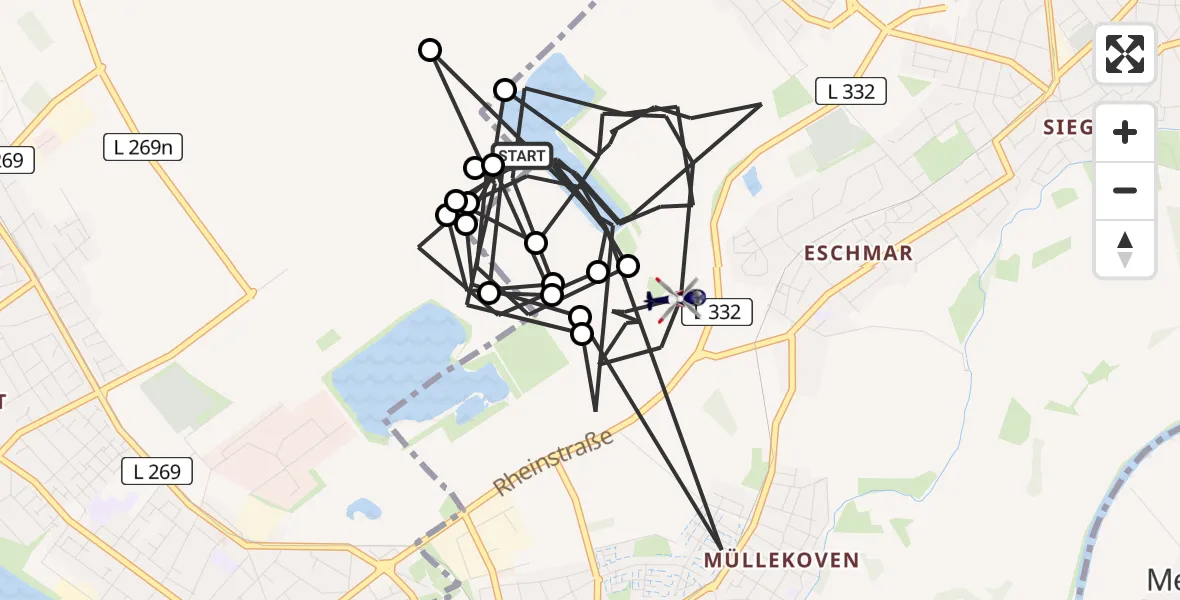 Flugroute Polizeihubschrauber Troisdorf - Troisdorf, 01 Juli 2026, 11:19