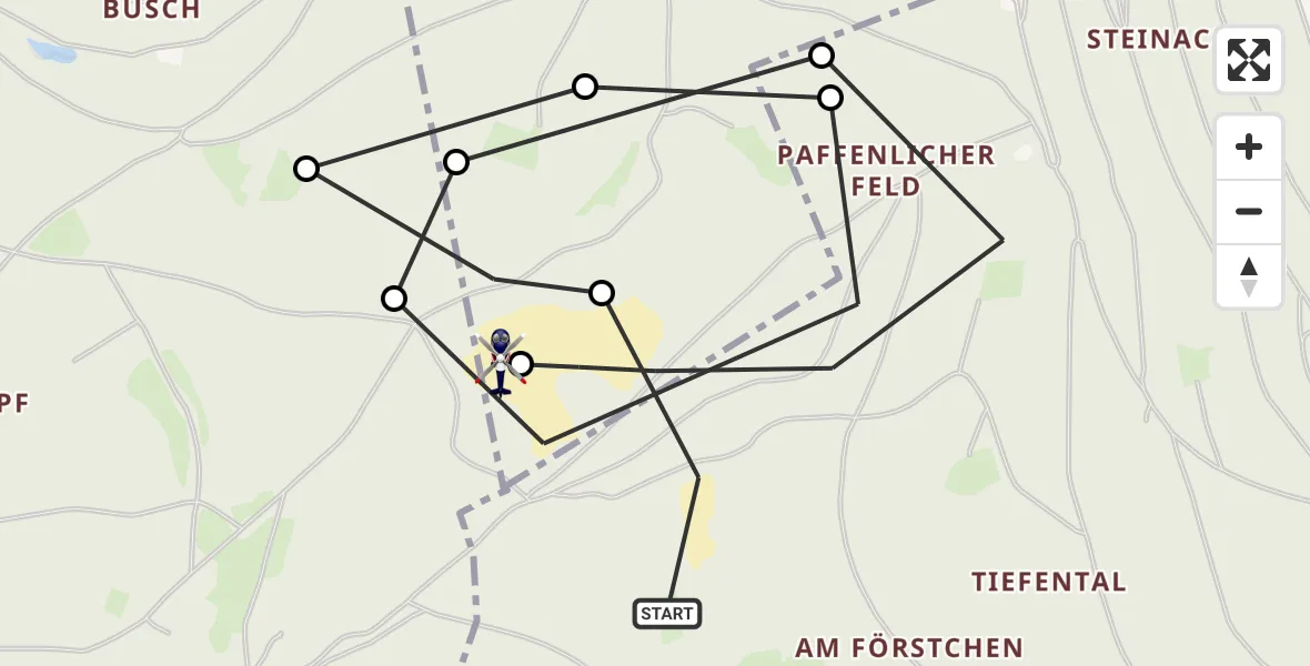 Flugroute Polizeihubschrauber Niederzier - Titz, 01 Juli 2026, 12:57
