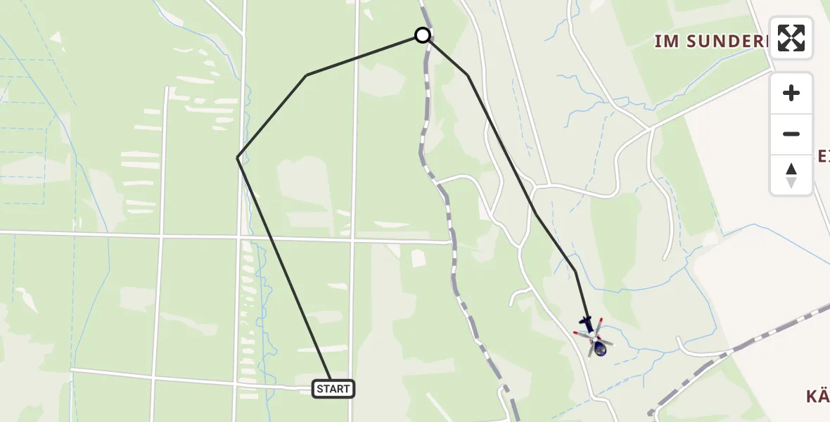 Flugroute Polizeihubschrauber Lichtenau - Bad Driburg, 01 Juli 2026, 13:24