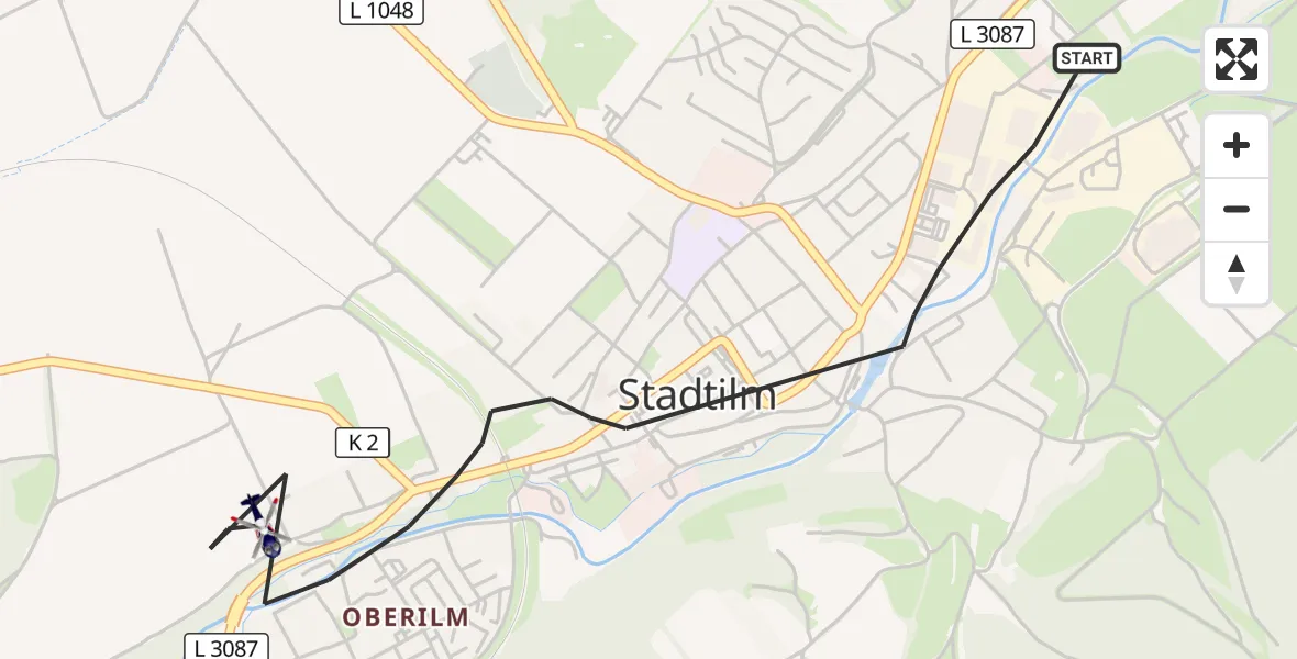 Flugroute Polizeihubschrauber Stadtilm - Stadtilm, 02 Juli 2026, 02:01