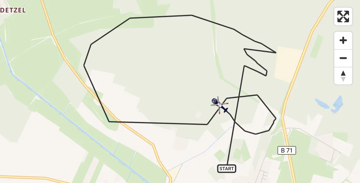 Flugroute Polizeihubschrauber Haldensleben - Haldensleben, 02 Juli 2026, 04:34