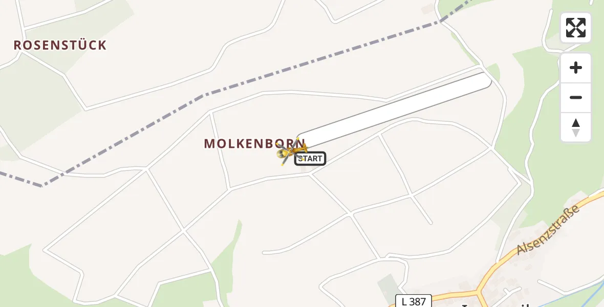 Flugroute Rettungshubschrauber Imsweiler UL - Imsweiler UL, 02 Juli 2026, 08:10
