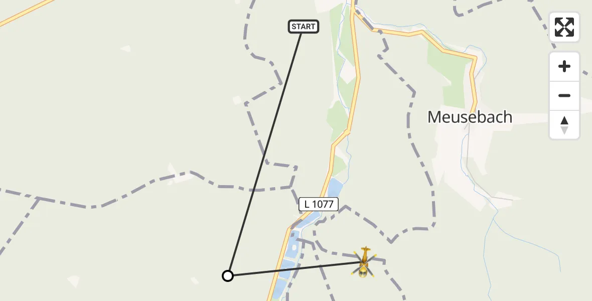Flugroute Rettungshubschrauber Geisenhain - Geisenhain, 02 Juli 2026, 08:40