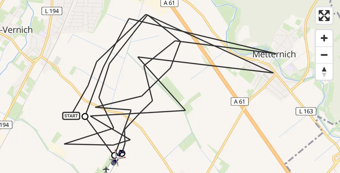 Flugroute Polizeihubschrauber Weilerswist - Weilerswist UL, 02 Juli 2026, 08:51