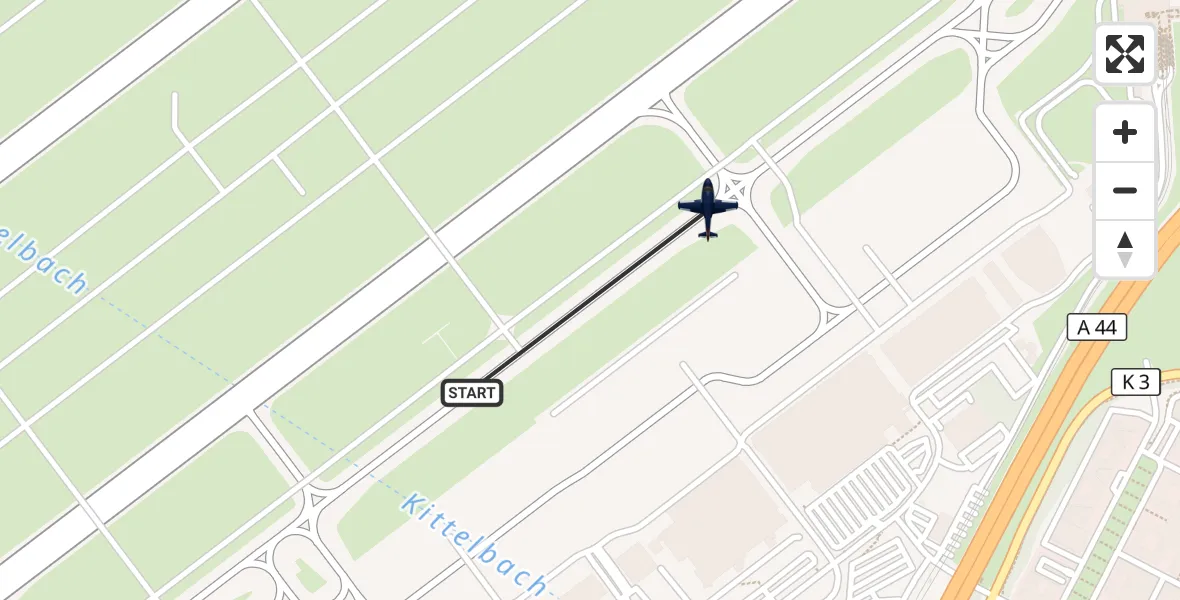 Flugroute Polizeiflugzeug Düsseldorf Flughafen - Düsseldorf Flughafen, 02 Juli 2026, 09:10