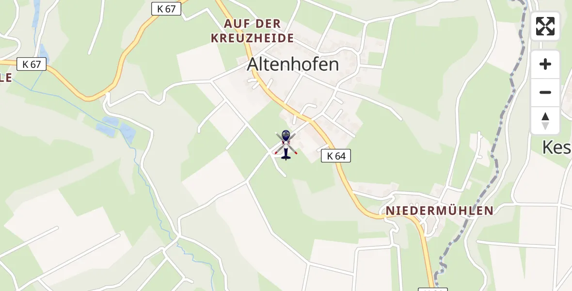 Flugroute Polizeihubschrauber Asbach - Asbach, 02 Juli 2026, 11:54