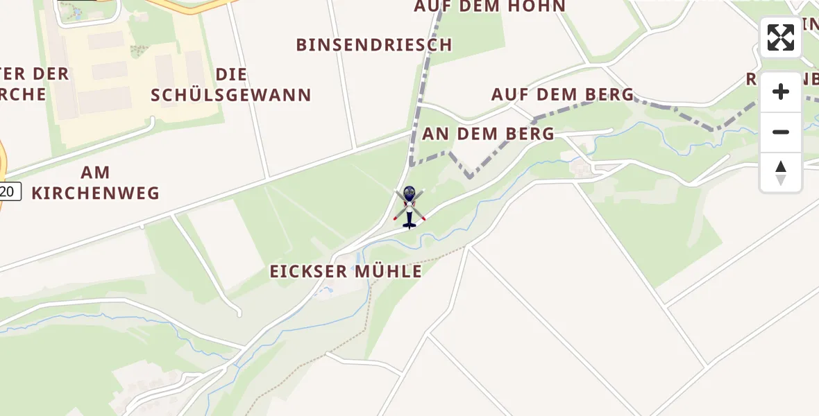 Flugroute Polizeihubschrauber Mechernich - Mechernich, 02 Juli 2026, 12:27