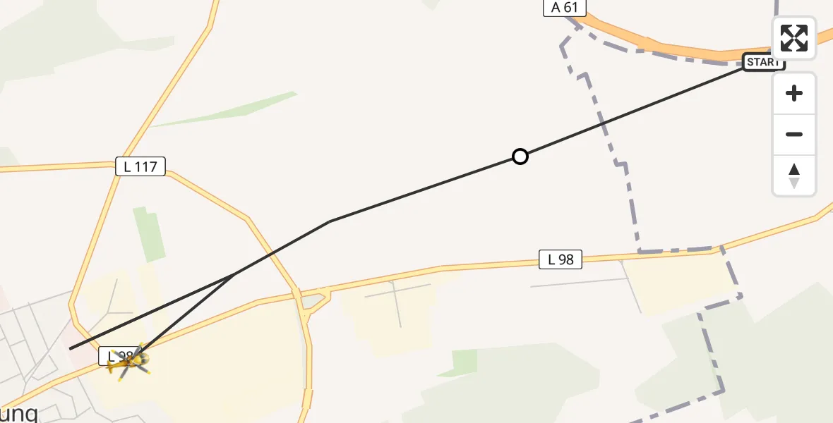 Flugroute Rettungshubschrauber Bassenheim - Ochtendung, 02 Juli 2026, 15:26